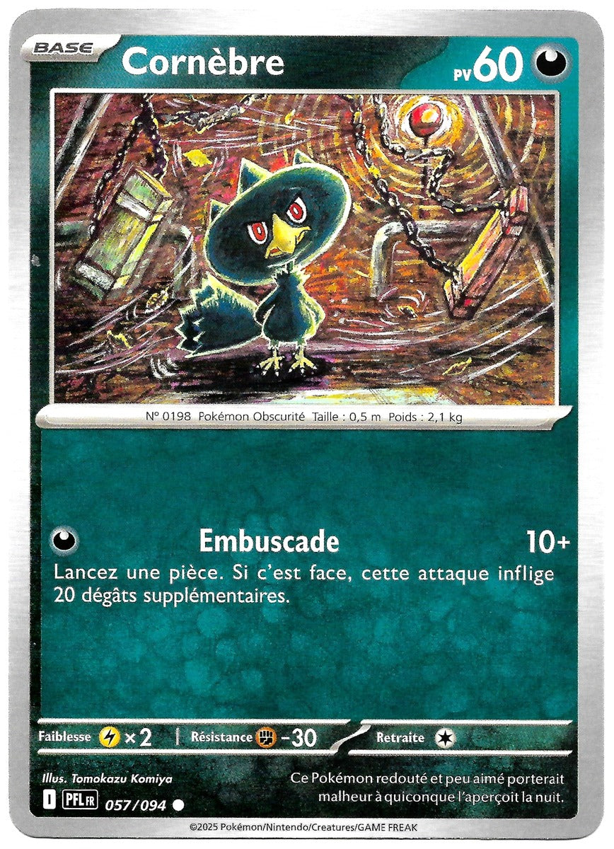 Carte Pokémon Cornèbre n°57/94, extension Méga-Évolution – Flammes Fantasmagoriques, version française