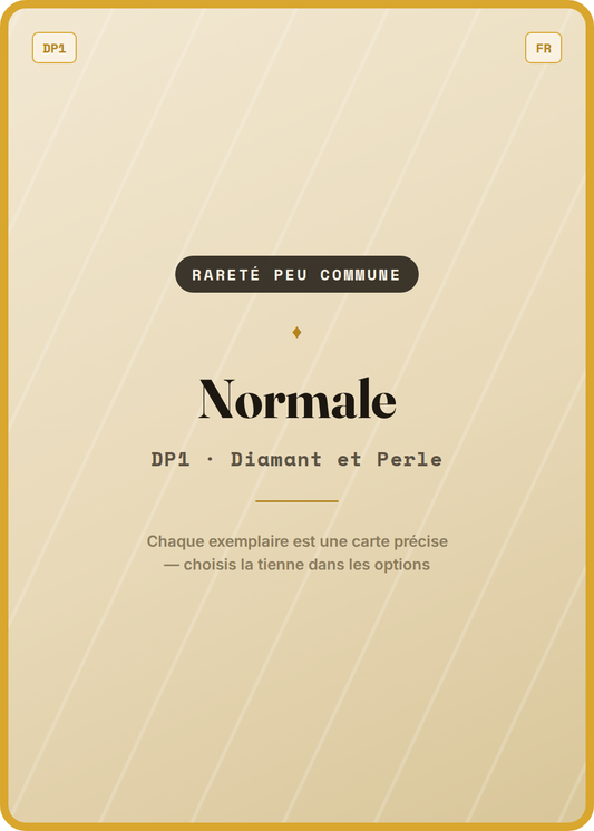 Carte Pokémon Peu Commune Normale, extension DP1 Diamant et Perle