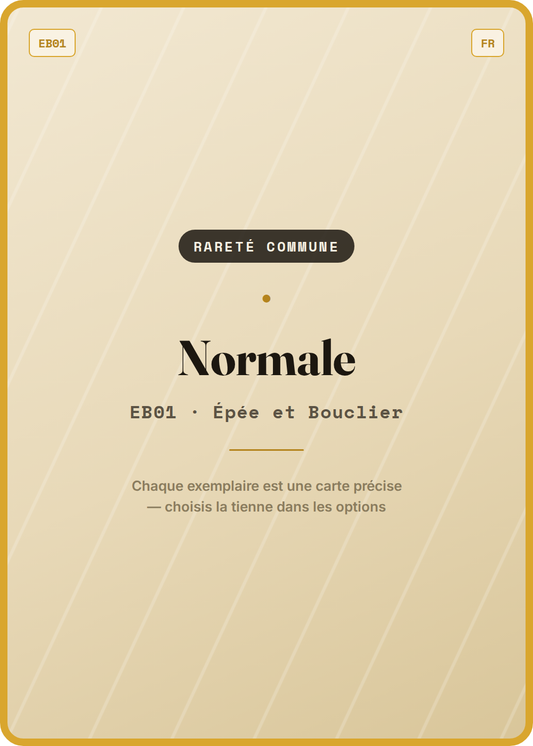 Carte Pokémon Commune Normale, extension EB01 Épée et Bouclier