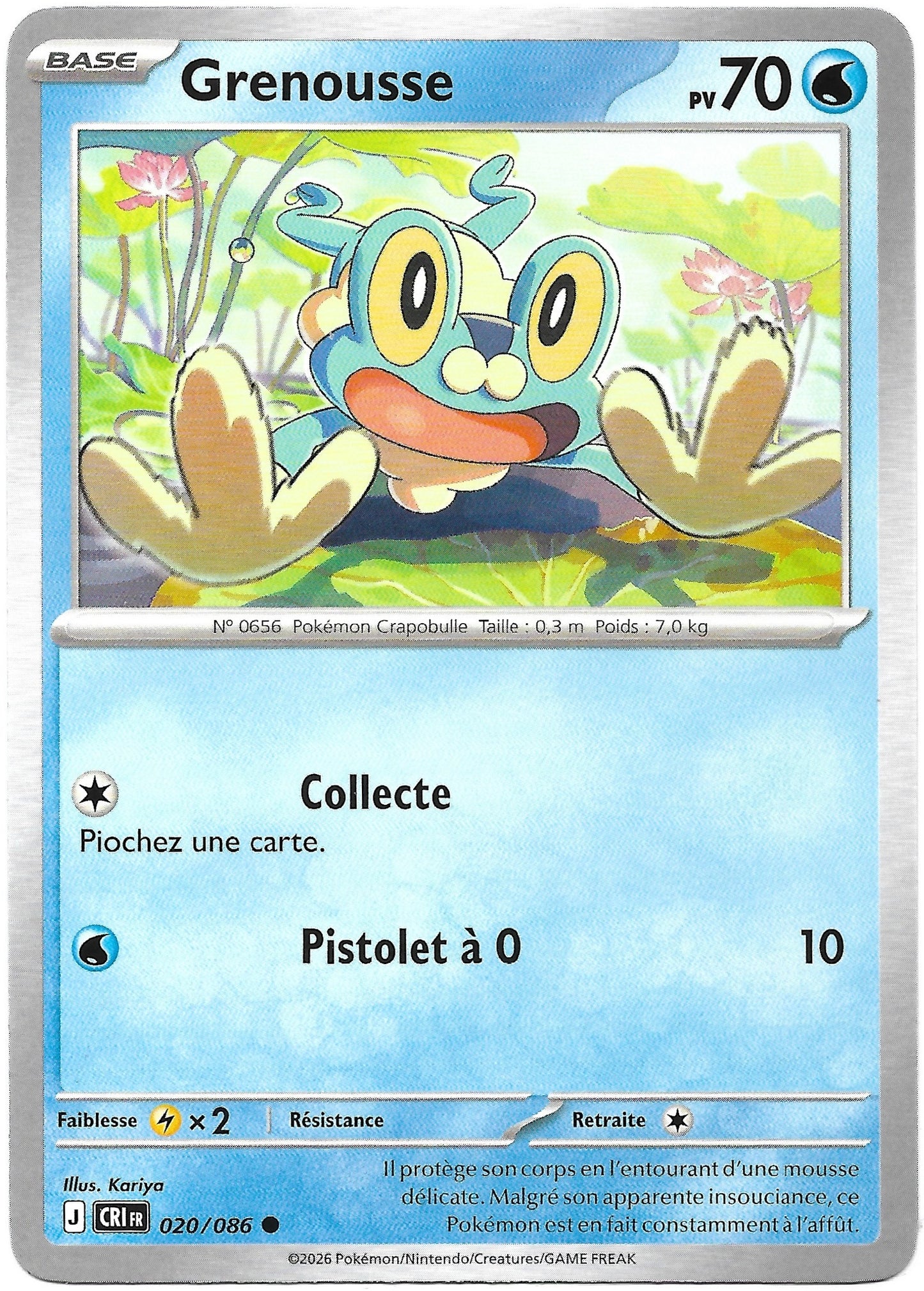 Carte Pokémon Grenousse n°20/86, extension Méga-Évolution Chaos Ascendant, version française