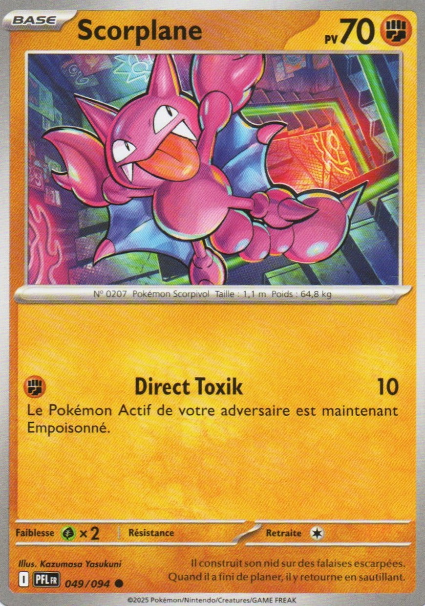 Carte Pokémon Scorplane n°49/94, extension Méga-Évolution – Flammes Fantasmagoriques, version française