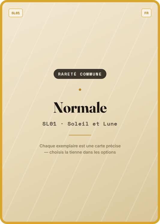 Carte Pokémon Commune Normale, extension SL01 Soleil et Lune