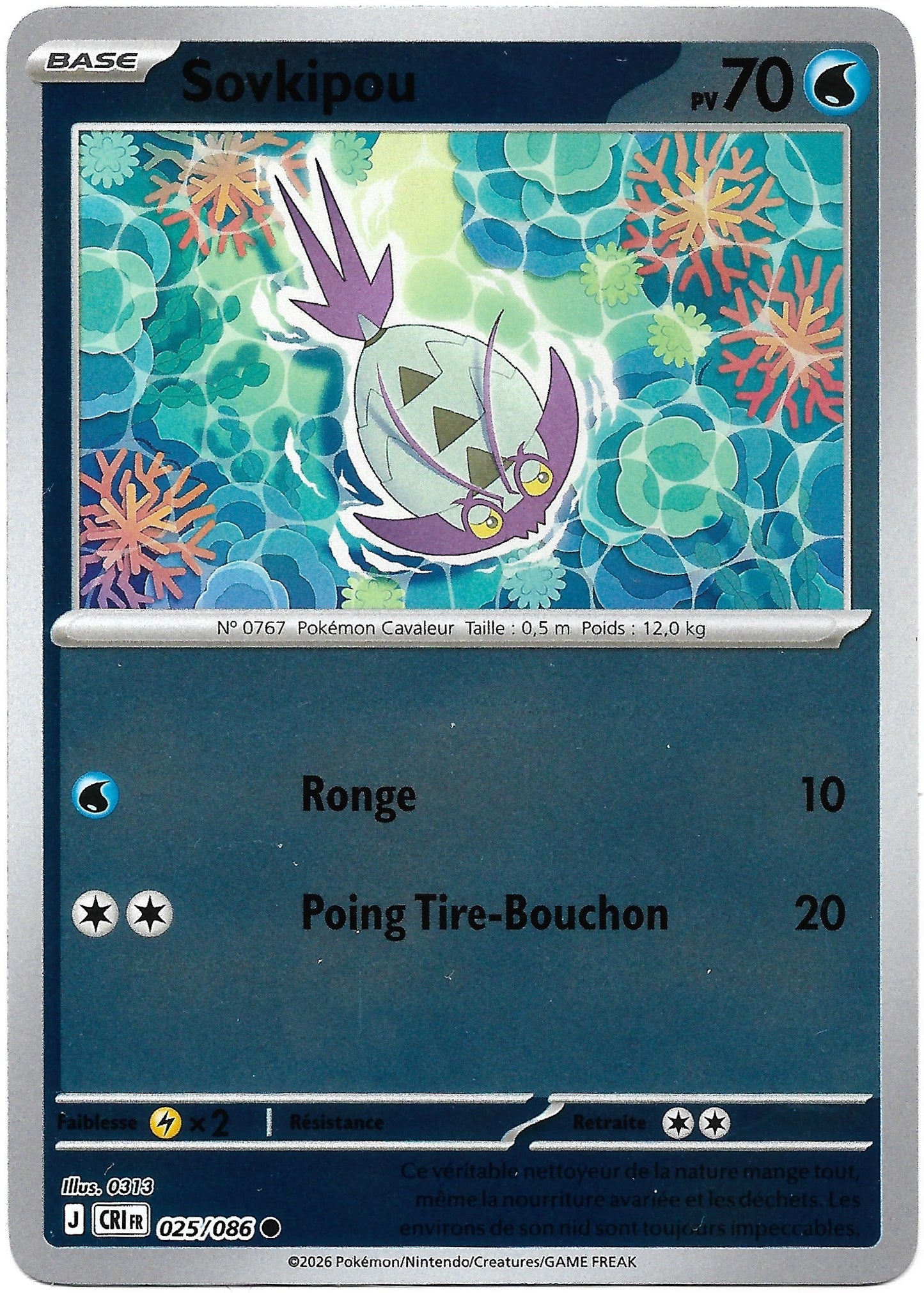 Carte Pokémon Sovkipou n°25/86 Reverse Holo, extension Méga-Évolution Chaos Ascendant, version française