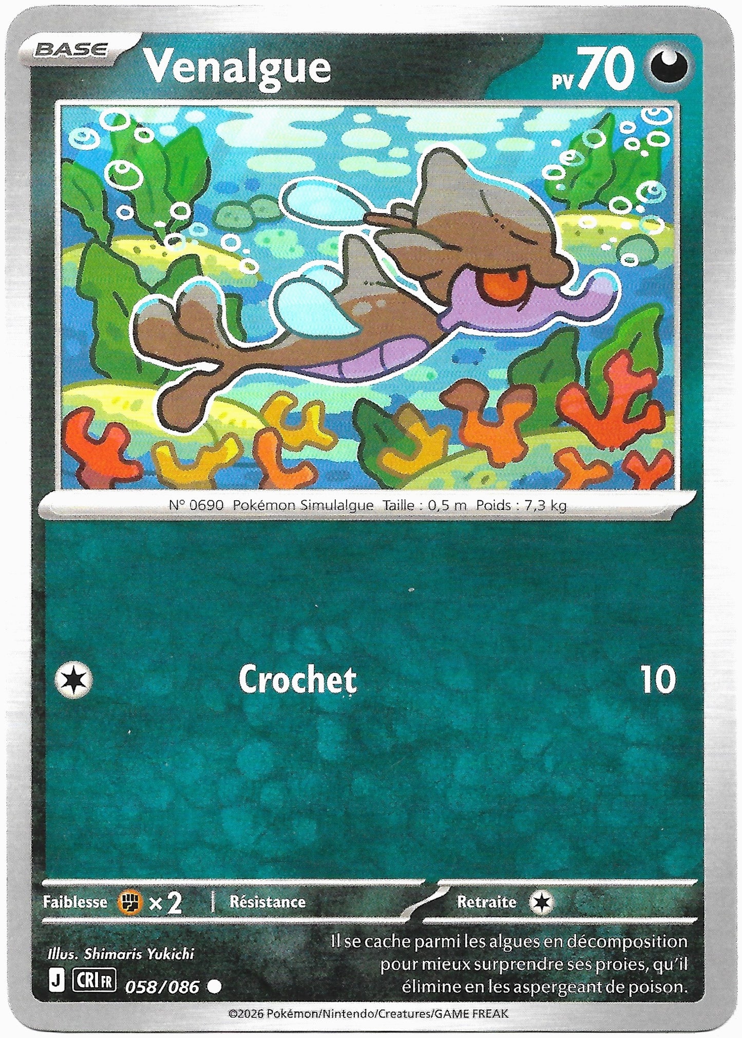 Carte Pokémon Venalgue n°58/86, extension Méga-Évolution Chaos Ascendant, version française