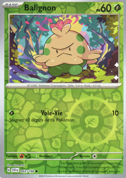 Carte Pokémon Balignon, SVI Écarlate & Violet, numéro 003, commune reverse