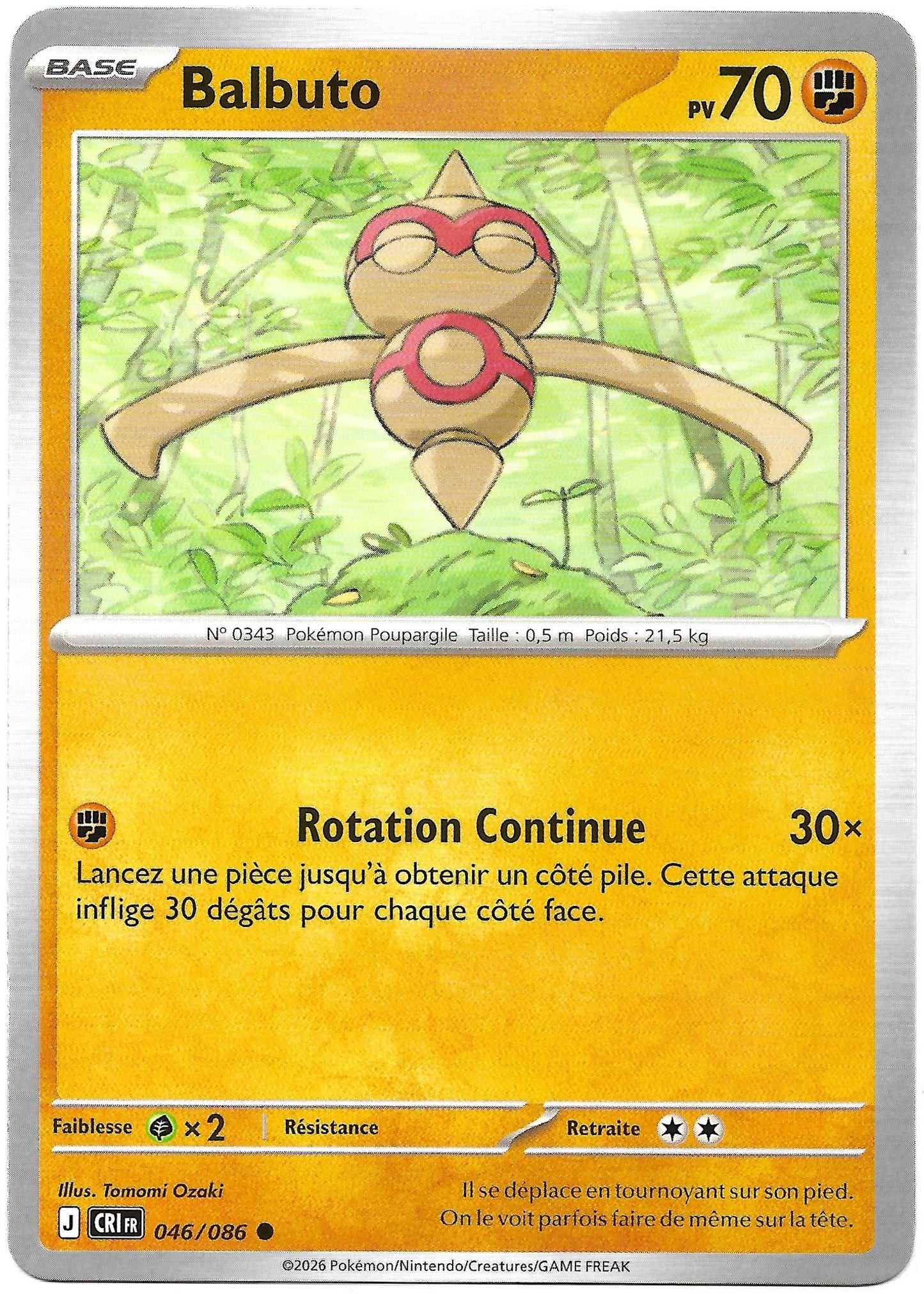 Carte Pokémon Balbuto n°46/86, extension Méga-Évolution Chaos Ascendant, version française