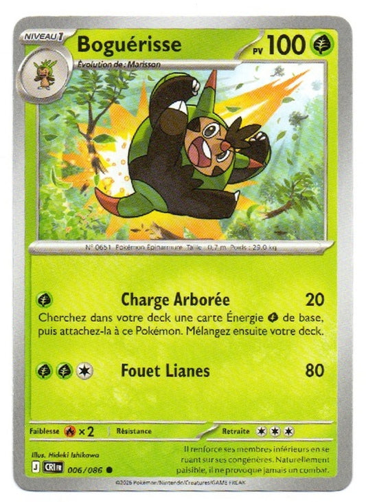 Carte Pokémon Boguérisse n°6/86, extension Méga-Évolution – Chaos Ascendant, version française
