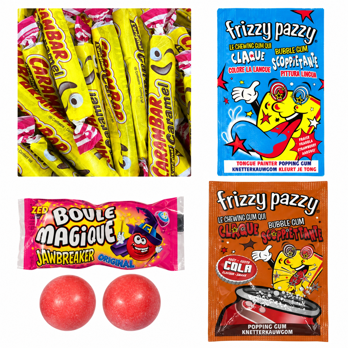 Box Nostalgie Années 90 🍬 – Carambar + Boule Magique + Frizzy Pazzy