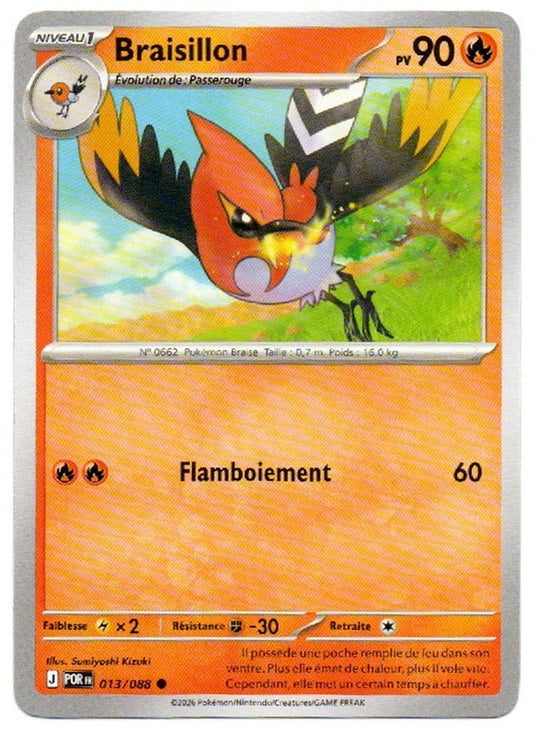 Carte Pokémon Braisillon n°13/88, extension Méga-Évolution – Équilibre Parfait, version française