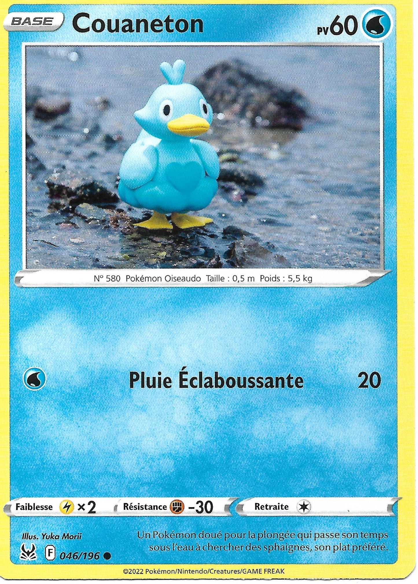 Carte Pokémon Couaneton n°46/196, extension Épée et Bouclier Origine Perdue, version française