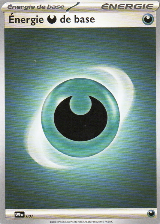 Lot de 5 cartes Pokémon Énergie Obscurité de base, n°007, extension Écarlate et Violet Énergies, version française
