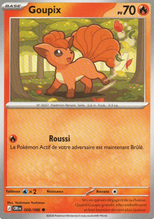 Carte Pokémon Goupix n°8/86, extension Méga-Évolution – Chaos Ascendant, version française