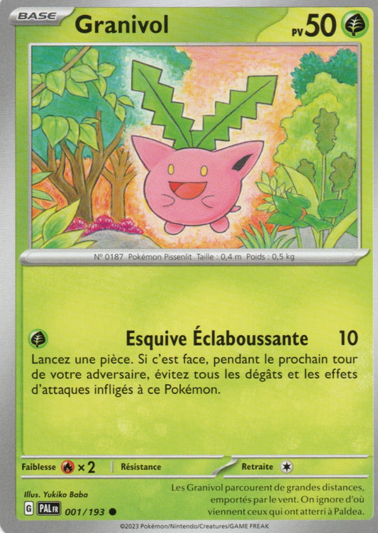 Carte Pokémon Granivol, PAL Évolutions à Paldea, numéro 001, commune normale