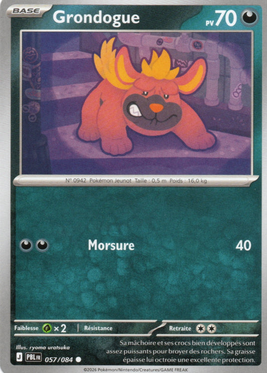 Carte Pokémon Grondogue, ME05 Nuit Noire, numéro 057, commune normale
