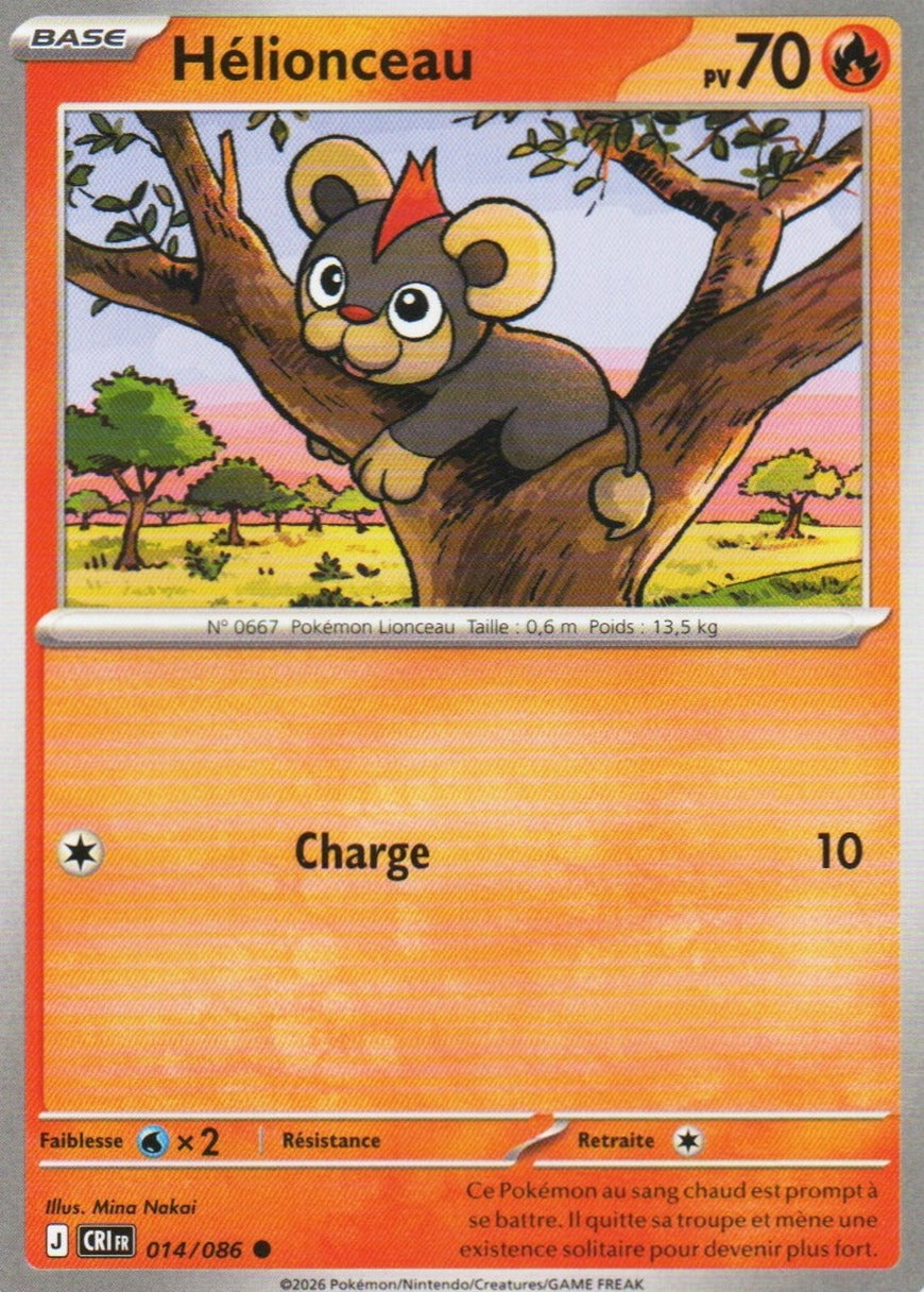 Carte Pokémon Hélionceau n°14/86, extension Méga-Évolution – Chaos Ascendant, version française