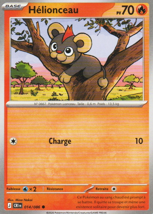 Carte Pokémon Hélionceau n°14/86, extension Méga-Évolution – Chaos Ascendant, version française
