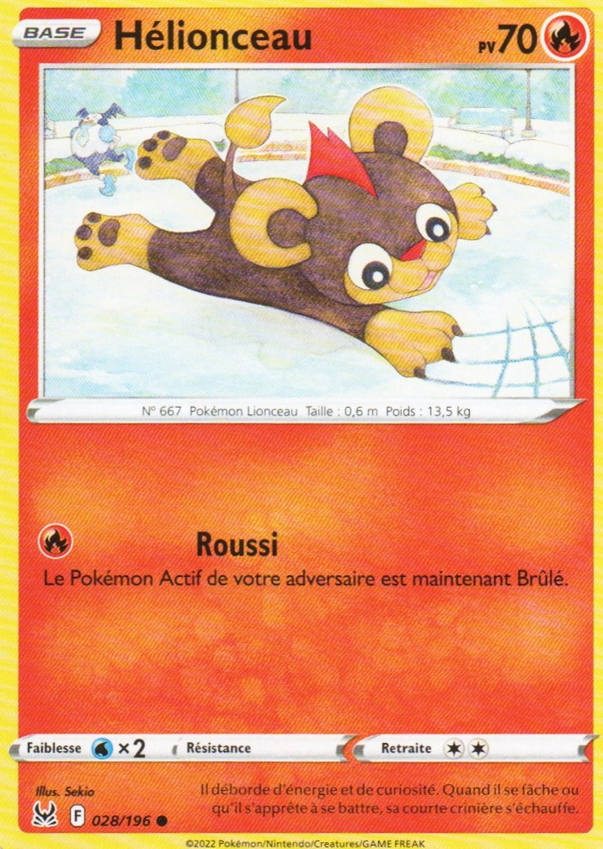 Carte Pokémon Hélionceau n°28/196, extension Épée et Bouclier – Origine Perdue, version française