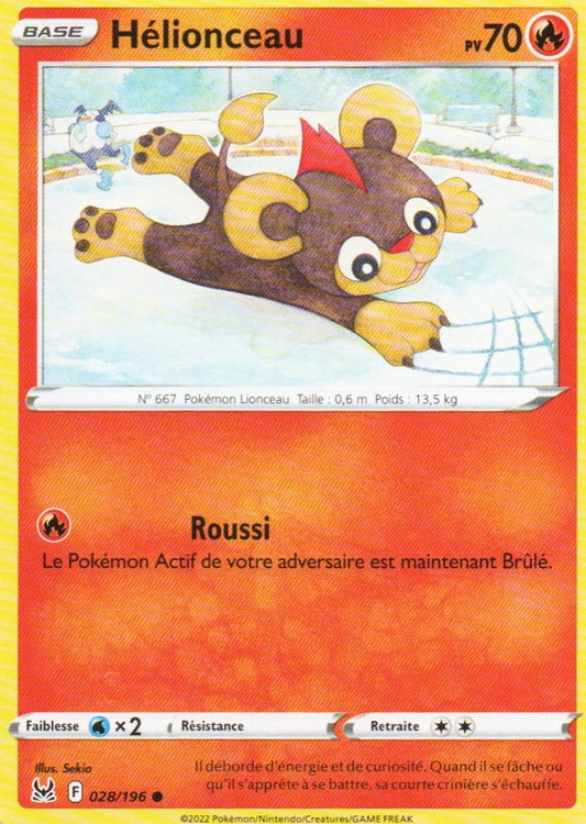 Carte Pokémon Hélionceau n°28/196, extension Épée et Bouclier – Origine Perdue, version française