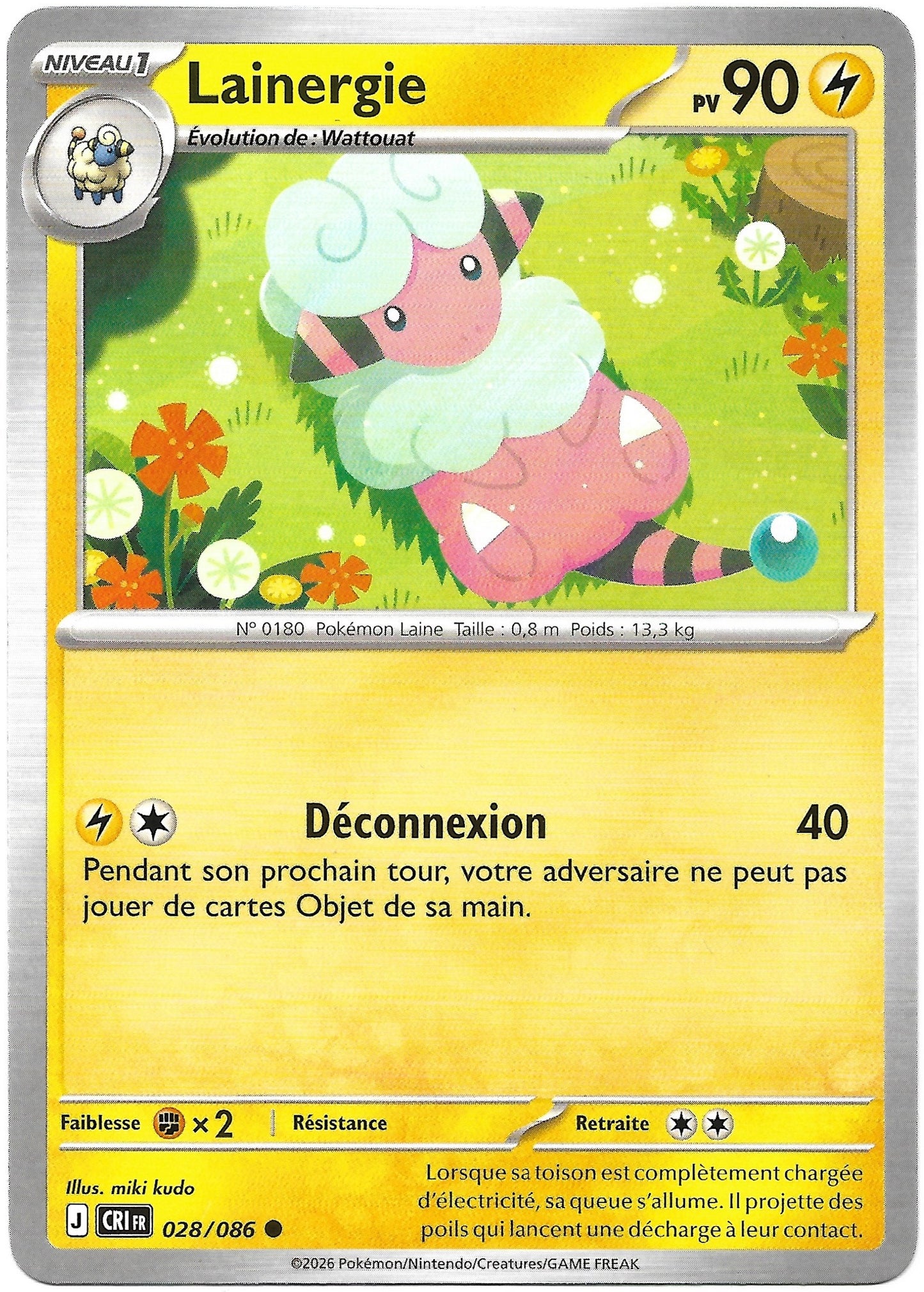 Carte Pokémon Lainergie n°28/86, extension Méga-Évolution Chaos Ascendant, version française