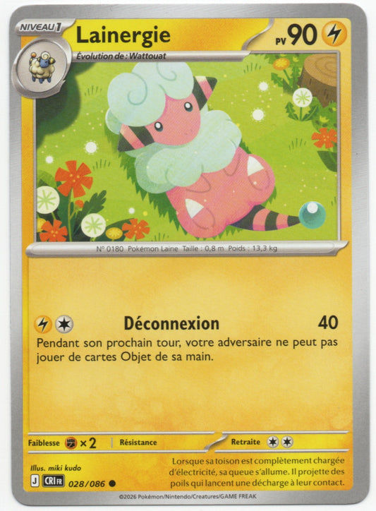 Carte Pokémon Lainergie, ME04 Chaos Ascendant, numéro 028, commune normale