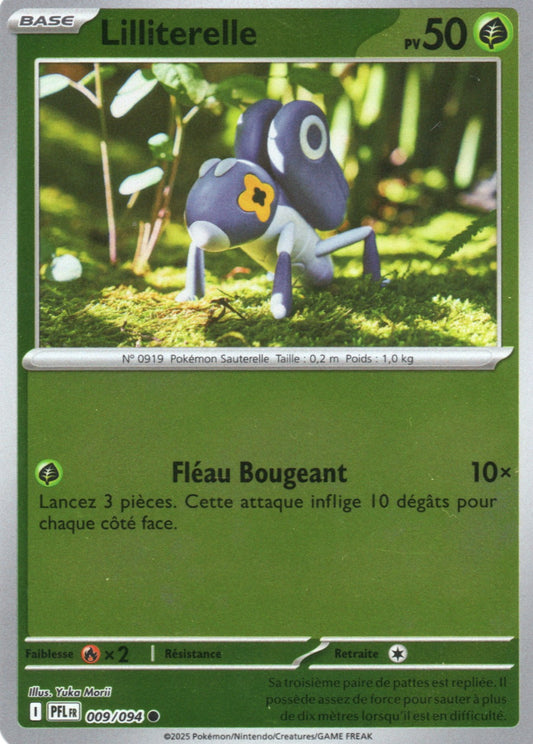 Carte Pokémon Lilliterelle, ME02 Flammes Fantasmagoriques, numéro 009, commune reverse