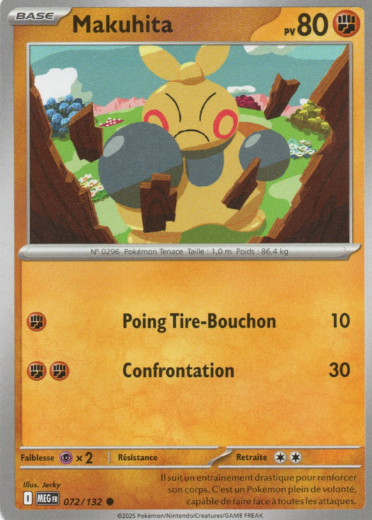 Carte Pokémon Makuhita, ME01 Méga-Évolution, numéro 072, commune normale