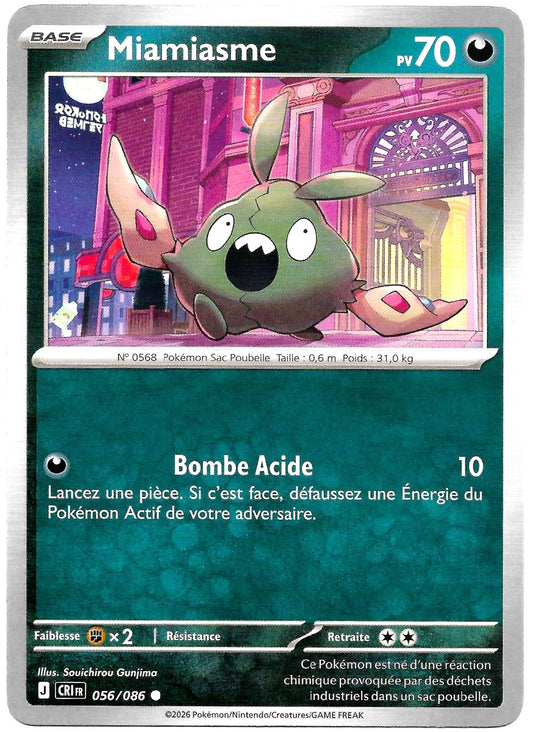 Carte Pokémon Miamiasme n°56/86, extension Méga-Évolution – Chaos Ascendant, version française