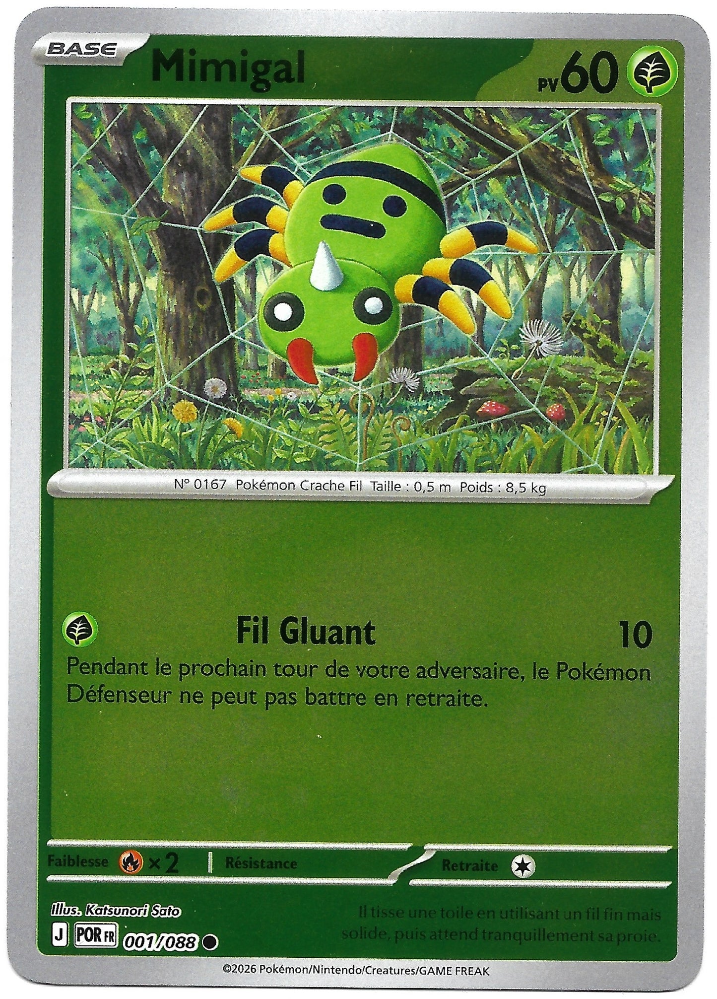 Carte Pokémon Mimigal n°1/88 Reverse Holo, extension Méga-Évolution Équilibre Parfait, version française