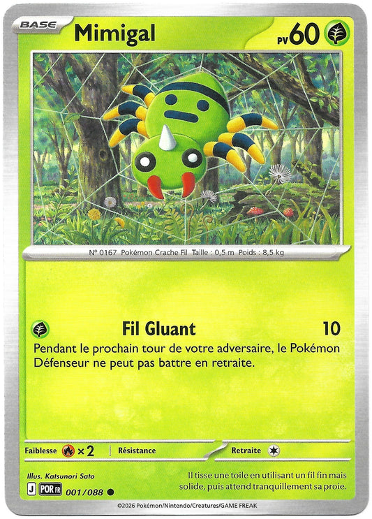 Carte Pokémon Mimigal n°1/88, extension Méga-Évolution Équilibre Parfait, version française