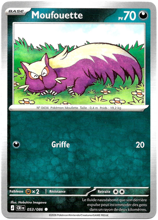 Carte Pokémon Moufouette n°53/86, extension Méga-Évolution – Chaos Ascendant, version française