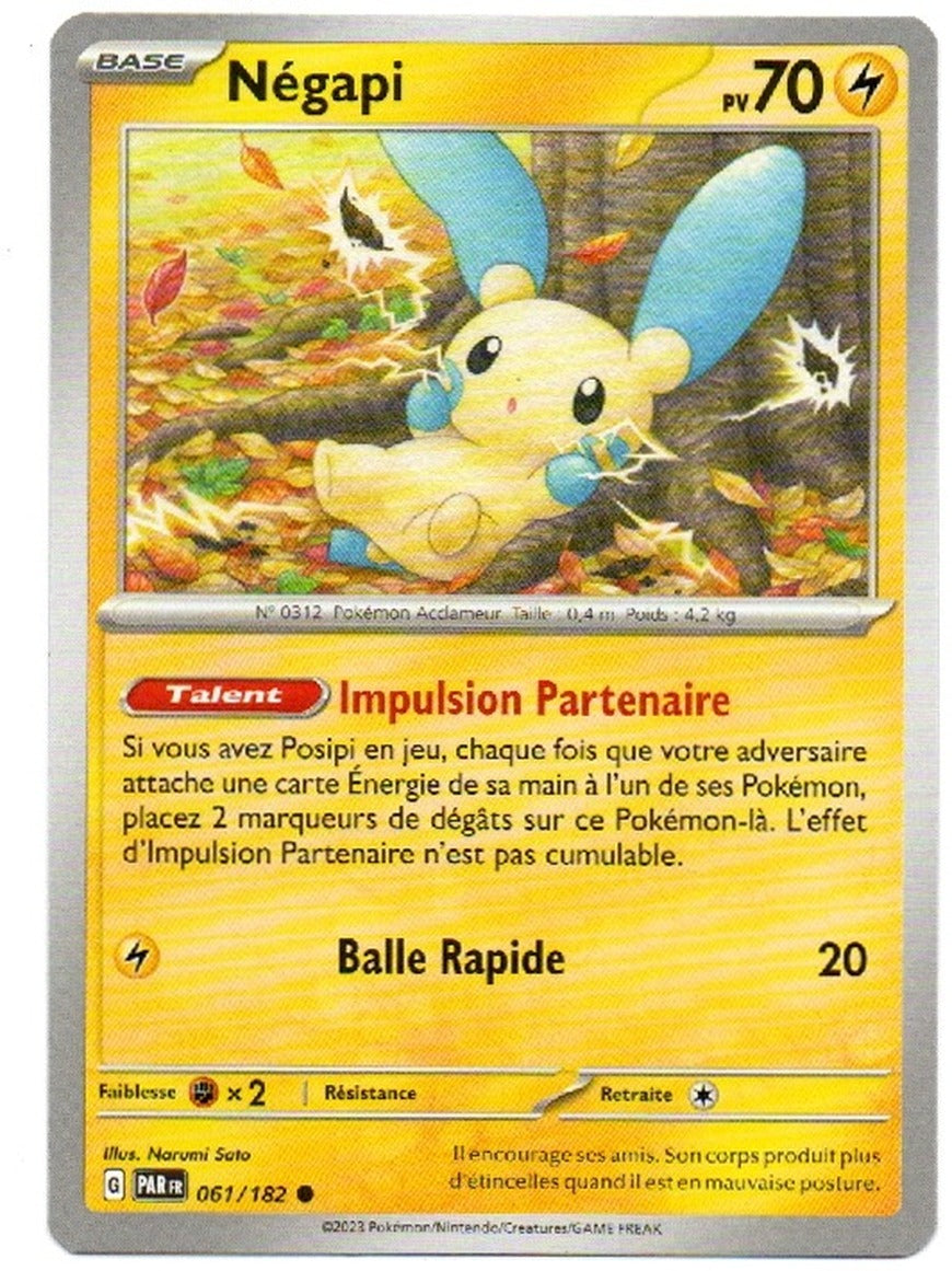Carte Pokémon Négapi n°61/182, extension Écarlate et Violet – Faille Paradoxe, version française