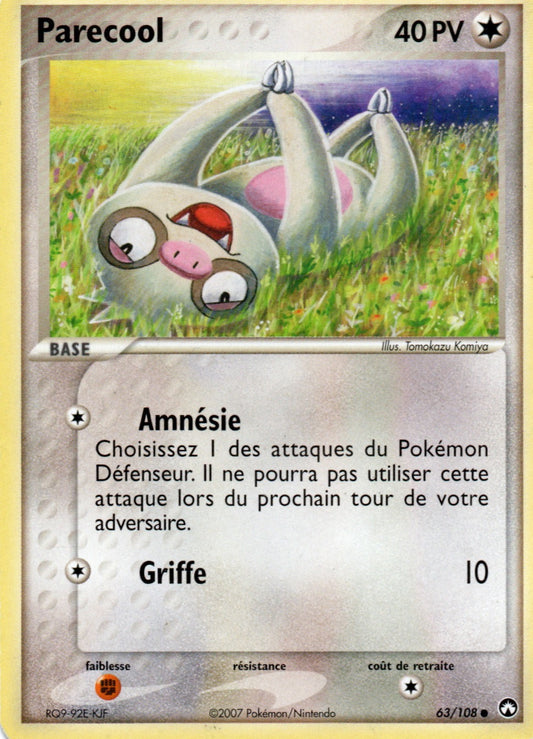Carte Pokémon Parecool, EX Gardiens du Pouvoir, numéro 063, commune normale