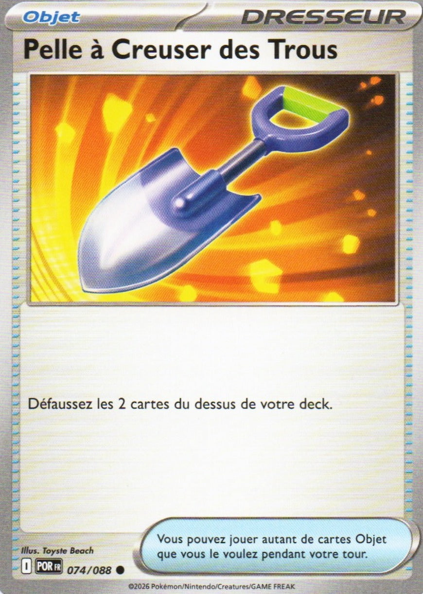 Carte Pokémon Pelle à Creuser des Trous n°74/88, extension Méga-Évolution – Équilibre Parfait, version française