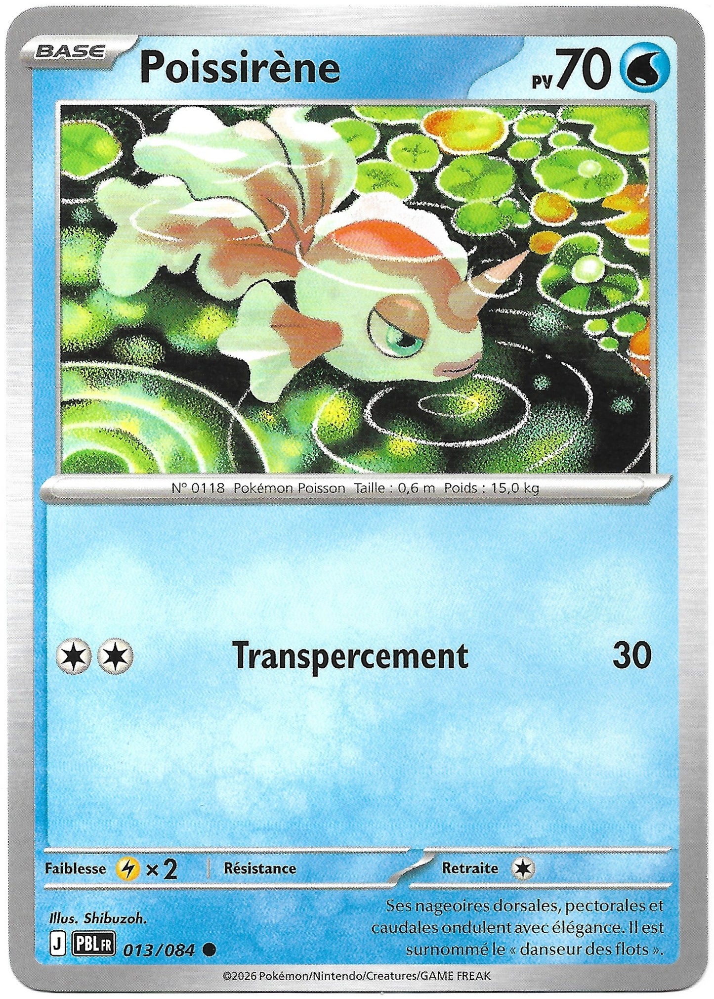 Carte Pokémon Poissirène n°13/84, extension Méga-Évolution Nuit Noire, version française