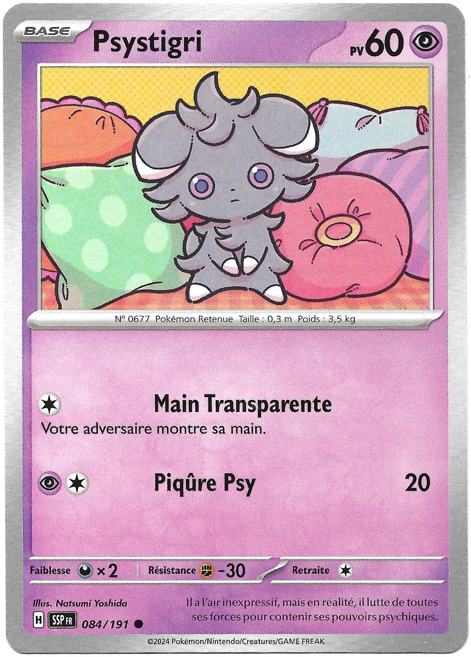 Carte Pokémon Psystigri n°84/191 Reverse Holo, extension Écarlate et Violet Étincelles Déferlantes, version française