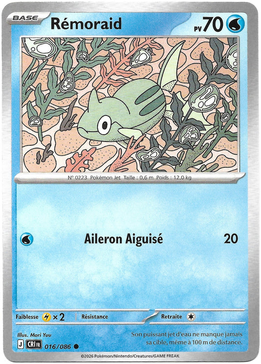 Carte Pokémon Rémoraid n°16/86, extension Méga-Évolution Chaos Ascendant, version française