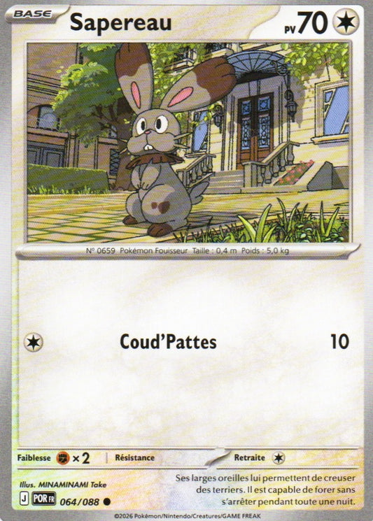 Carte Pokémon Sapereau n°64/88, extension Méga-Évolution – Équilibre Parfait, version française