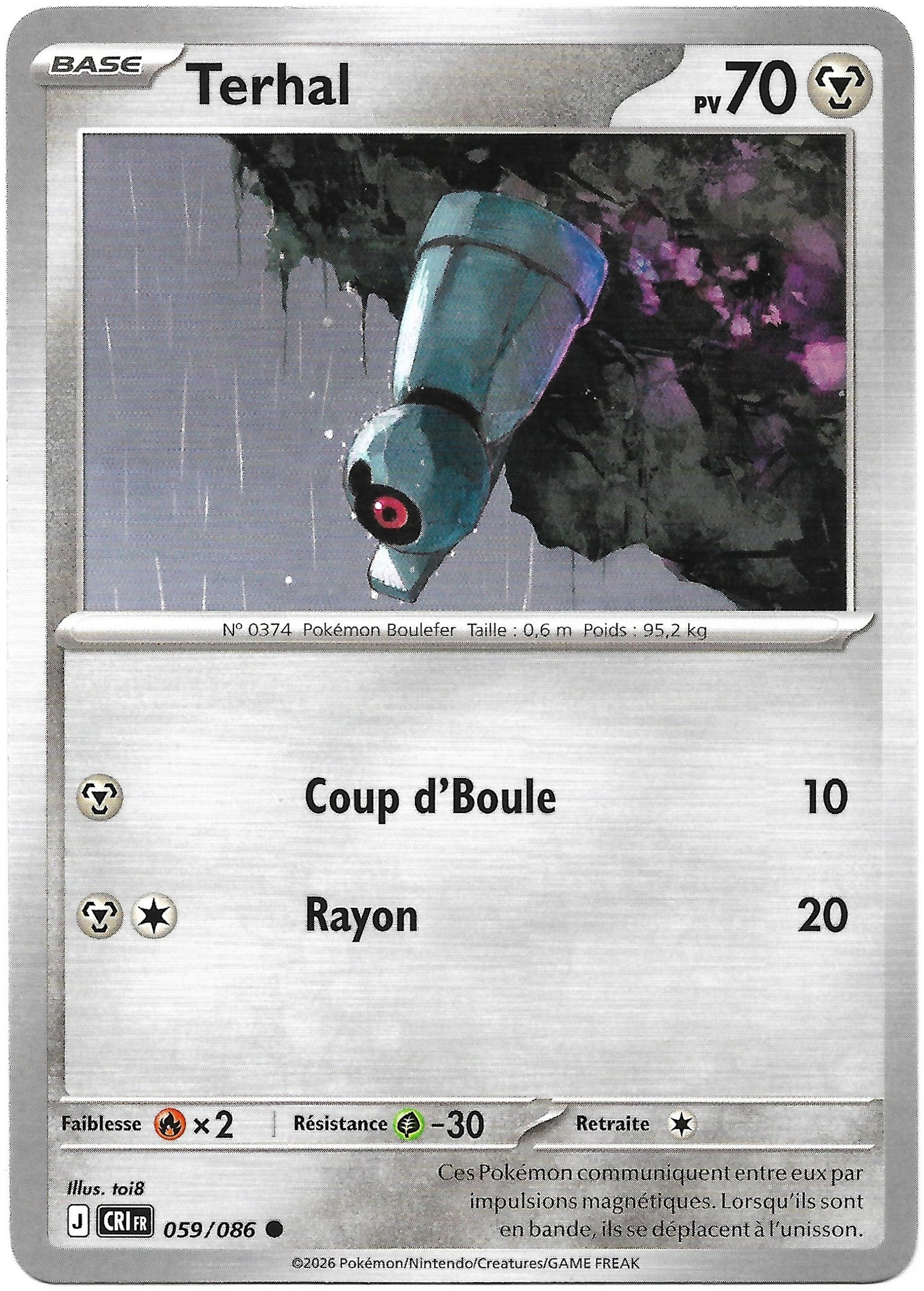 Carte Pokémon Terhal n°59/86, extension Méga-Évolution Chaos Ascendant, version française