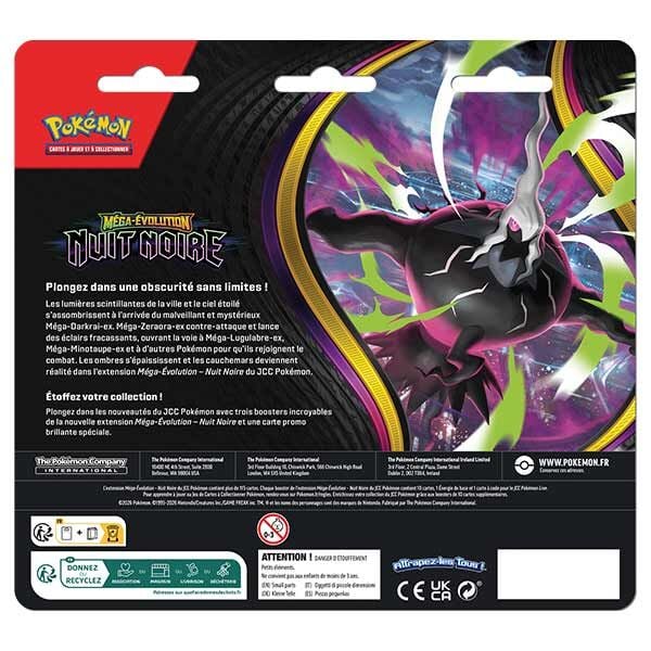 Tripack Pokémon Méga-Évolution Nuit Noire ME05 — verso, description