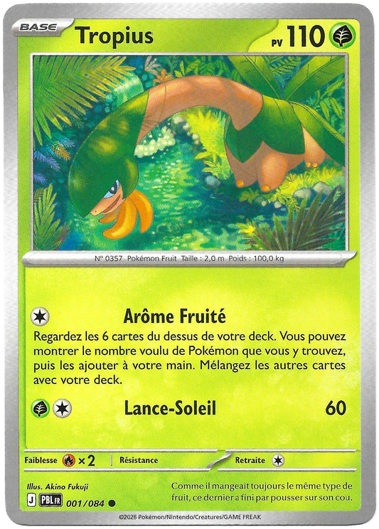 Carte Pokémon Tropius n°1/84, extension Méga-Évolution Nuit Noire, version française