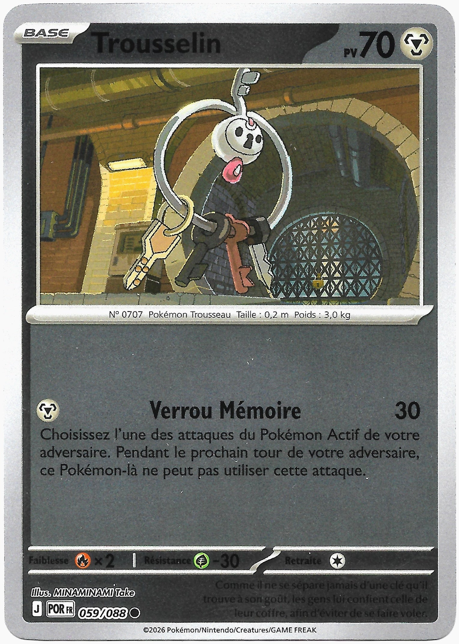 Carte Pokémon Trousselin n°59/88 Reverse Holo, extension Méga-Évolution Équilibre Parfait, version française
