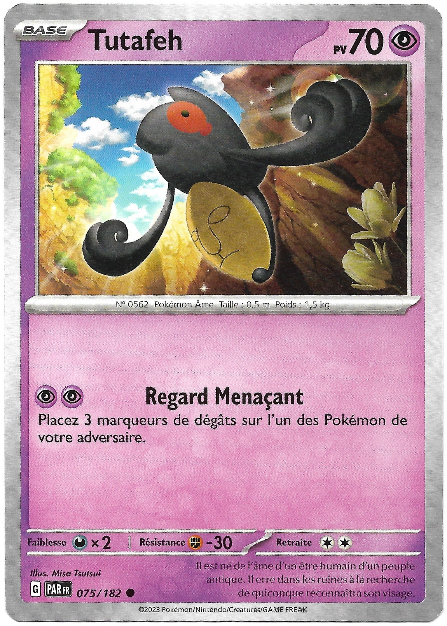 Carte Pokémon Tutafeh n°75/182, extension Écarlate et Violet Faille Paradoxe, version française
